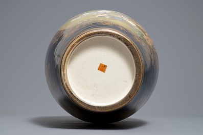 A Japanese Satsuma vase with birds and ducks, Kinkozan mark, Meiji, 19th C.