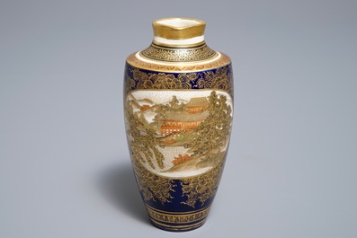 A fine Japanese Satsuma vase, Kinkozan mark, Meiji, 19th C.