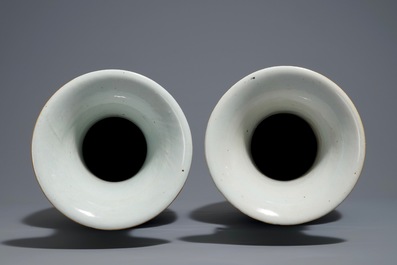 Une paire de vases en porcelaine de Chine qianjiang cai, 19/20&egrave;me