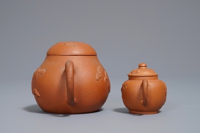 Two Chinese Yixing stoneware teapots, Kangxi