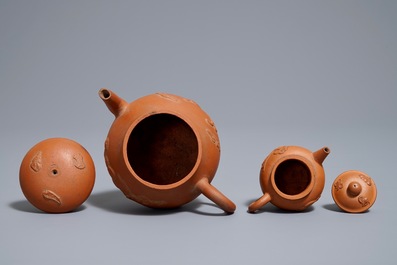 Two Chinese Yixing stoneware teapots, Kangxi
