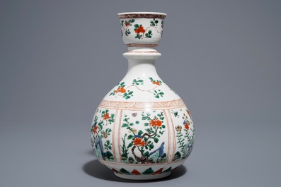 Un base de huqqah en porcelaine de Chine famille verte, Kangxi