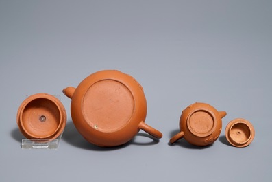 Two Chinese Yixing stoneware teapots, Kangxi