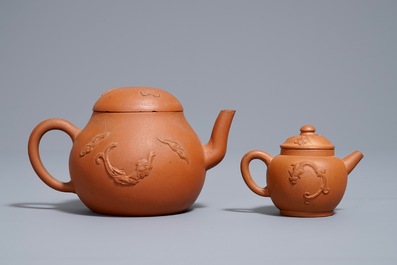 Two Chinese Yixing stoneware teapots, Kangxi