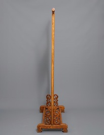 Two Chinese wooden textile hangers, 20th C.