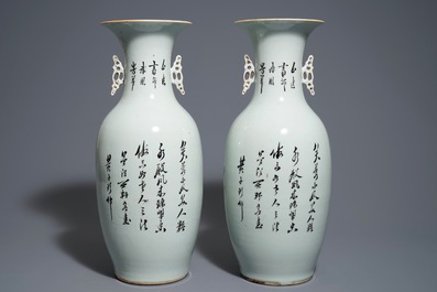 Une paire de vases en porcelaine de Chine qianjiang cai, 19/20&egrave;me