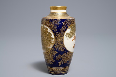 A fine Japanese Satsuma vase, Kinkozan mark, Meiji, 19th C.