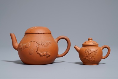 Two Chinese Yixing stoneware teapots, Kangxi