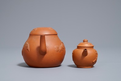 Two Chinese Yixing stoneware teapots, Kangxi