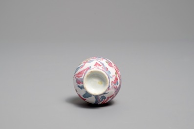 An unusual small Chinese faux-marbre-glazed vase, 18th C.