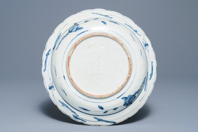 A Chinese blue and white Swatow charger with deers, Ming