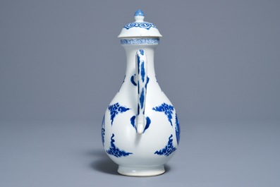 A Chinese blue and white 'phoenix' jug with Shou characters, Kangxi