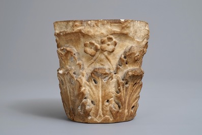 A marble fragment of a capital, Spain or Italy, 16/17th C.