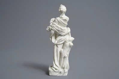 A Meissen-style blanc de Chine allegorical 'harvest' figure, 18/19th C.