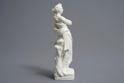 Une figure all&eacute;gorique de 'la r&eacute;colte' en porcelaine blanc de Chine de style Meissen, 18/19&egrave;me