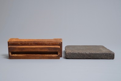 Een Chinese stenen tablet met inscriptie, Qing of vroeger