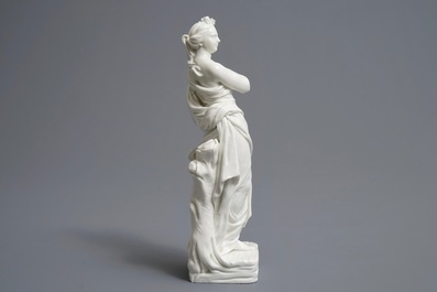Een Meissen-stijl blanc de Chine allegorische figuur van de oogst, 18/19e eeuw