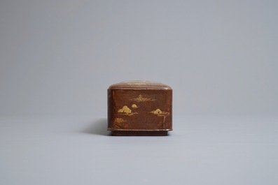 A rectangular Japanese lacquer suzuribako, Meiji, 19th C.