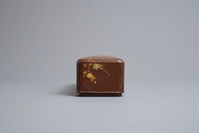 A rectangular Japanese lacquer suzuribako, Meiji, 19th C.