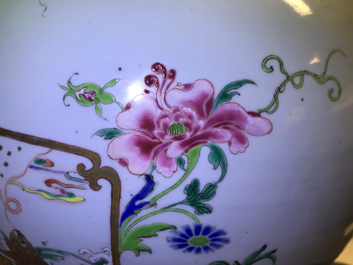 A large and fine Chinese famille rose baluster vase and cover, Yongzheng/Qianlong
