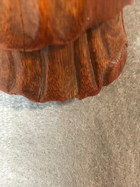 Twee Chinese bamboe figuren, 19e eeuw