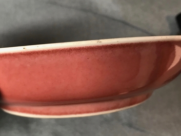 A Chinese copper-red glazed dish, Qianlong