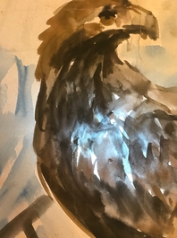 Sadji (Sha Qi, Sha Yinnian) (1914-2005), Un aigle, aquarelle et encre sur papier, sign&eacute; en haut &agrave; gauche