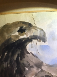 Sadji (Sha Qi, Sha Yinnian) (1914-2005), Un aigle, aquarelle et encre sur papier, sign&eacute; en haut &agrave; gauche