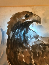 Sadji (Sha Qi, Sha Yinnian) (1914-2005), Un aigle, aquarelle et encre sur papier, sign&eacute; en haut &agrave; gauche