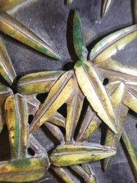 Un panneau en bois laqu&eacute; incrust&eacute; de jade et cloisonn&eacute;, Chine, 18&egrave;me