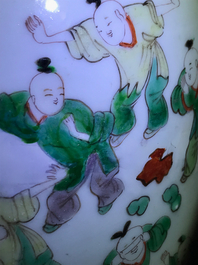 A Chinese wucai vase with playing boys, Transitional period