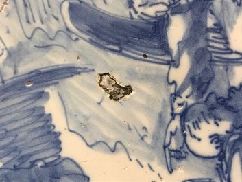 A Dutch Delft blue and white biblical dish, 3rd quarter 17th C.