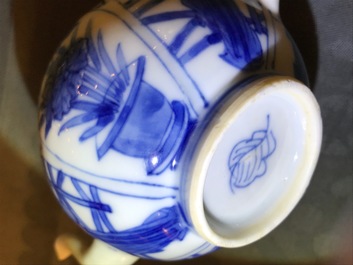 A Chinese blue and white 'Long Eliza' teapot and cover, Kangxi