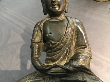 A Sino-Tibetan bronze figure of Buddha Shakyamuni, Ming