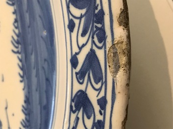 A Dutch Delft blue and white biblical dish, 3rd quarter 17th C.