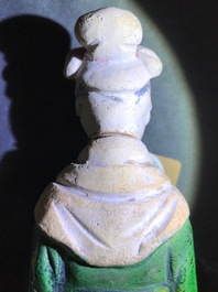 Three Chinese sancai-glazed figures, Ming