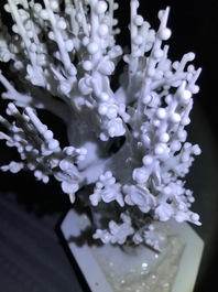 Een Chinees blanc de Chine model van een boom, Kangxi