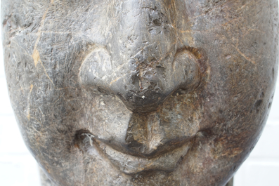 A Chinese carved limestone head of Buddha, Northern Wei (386-535)