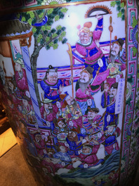 A massive Chinese famille rose court scene vase, 19th C.