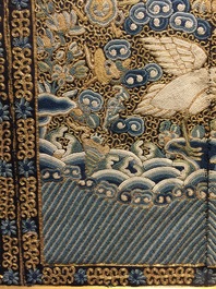 A pair of Chinese kesi rank badges with wild geese, 18/19th C.
