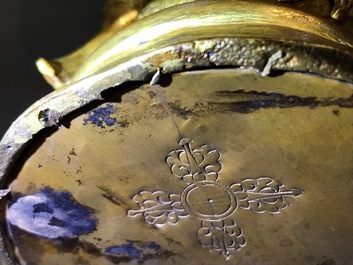 Un mod&egrave;le de Jambhala en bronze dor&eacute;, Sino-Tibet, 19/20&egrave;me