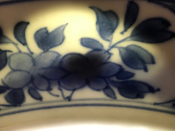 A Chinese blue and white dish with long Eliza playing music, Kangxi