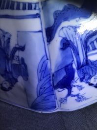 Four Chinese blue and white bowls, Kangxi