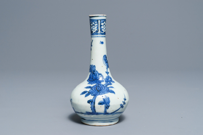 A Chinese blue and white bottle vase, Wanli