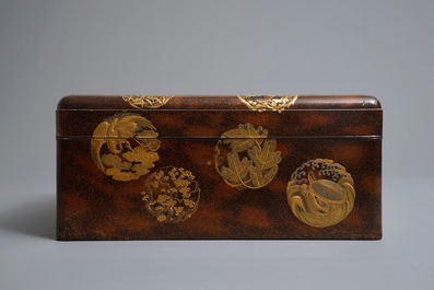 A Japanese lacquer 'suzuribako' with inner compartment, Edo or Meiji, 19th C.