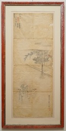 Kondo Harumasa (Japan, 19th C.): Three dancing boys, watercolour and ink on paper, Edo, 19th C.