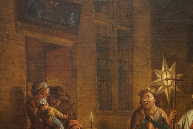 Garemijn, Jan Anton (Bruges, 1712-1789): Les Musiciens Ambulans, huile sur toile, sign&eacute;e et dat&eacute;e 1785