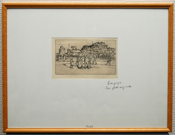 Frank Brangwyn (1867 - 1956): Three etchings, incl. two from 'L'ombre de la croix'