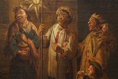 Garemijn, Jan Anton (Brugge, 1712-1789): Les Musiciens Ambulans, olie op doek, gesign. en gedat. 1785