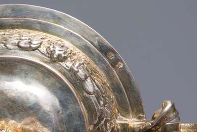 A parcel-gilt silver stein with biblical design, Nathaniel Pressding II, Danzig, Poland, 17th C.